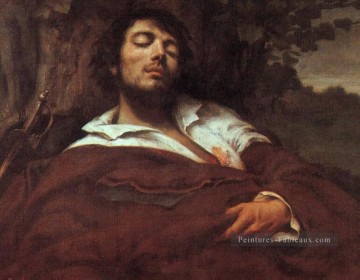  Gustav Peintre - Homme blessé WBM Réaliste réalisme peintre Gustave Courbet
